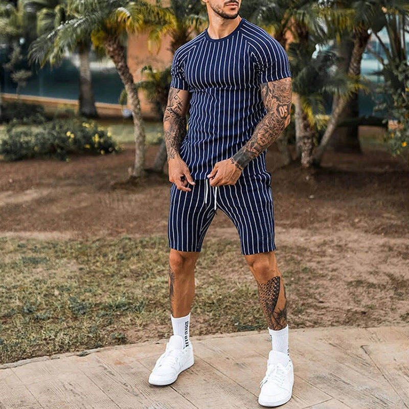 Clevecorner™ Men's Stripe Casual Sets