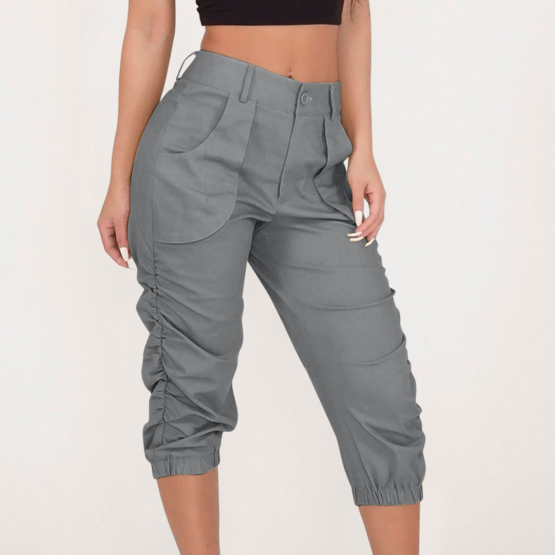 Women's casual cropped overalls harem pants - Clevecorner
