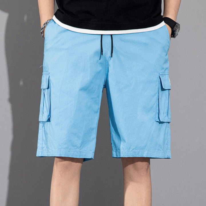 Casual Drawstring Cargo Multi Pocket Men's Beach Shorts