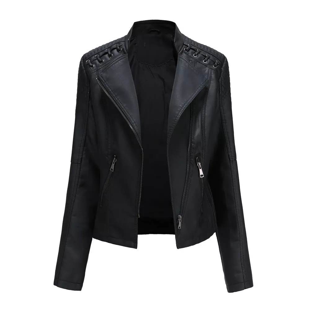 Clevecorner™ Handmade Front Zip Leather Jacket