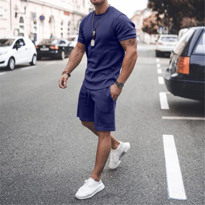 Sporty Leisure Two-Piece - Short Sleeve Shirt and Shorts Set
