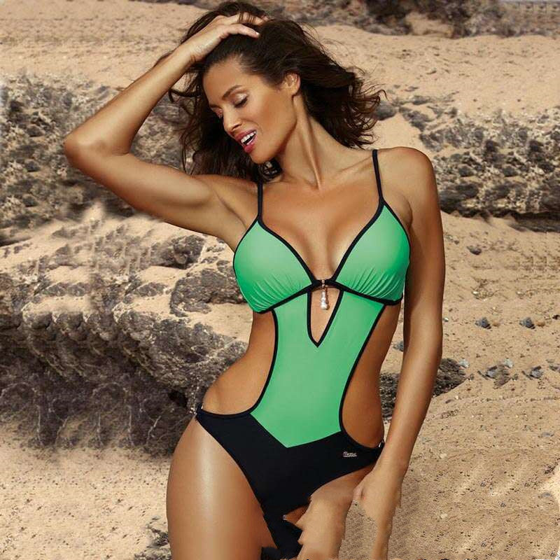 Two Tone Color Bikini Suit