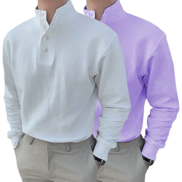 Gentleman's Stand-up Collar Long-sleeved Shirt
