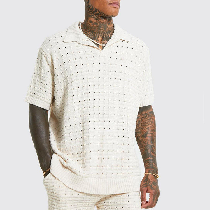Men's Knitted Short Sleeved Casual T-Shirt