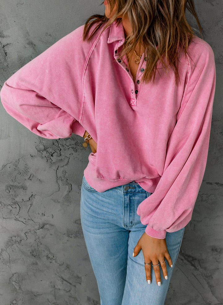 Long Sleeve V-Neck Pullover Sweatshirt