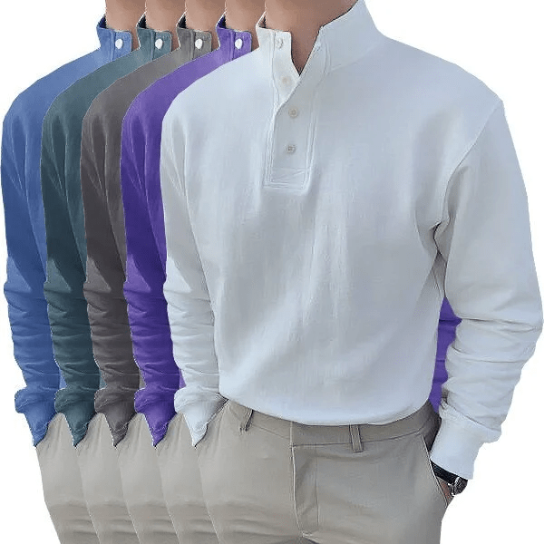 Gentleman's Stand-up Collar Long-sleeved Shirt