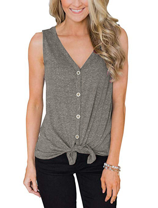 Women's V-Neck Sleeveless Bottoming Shirt Top - Clevecorner