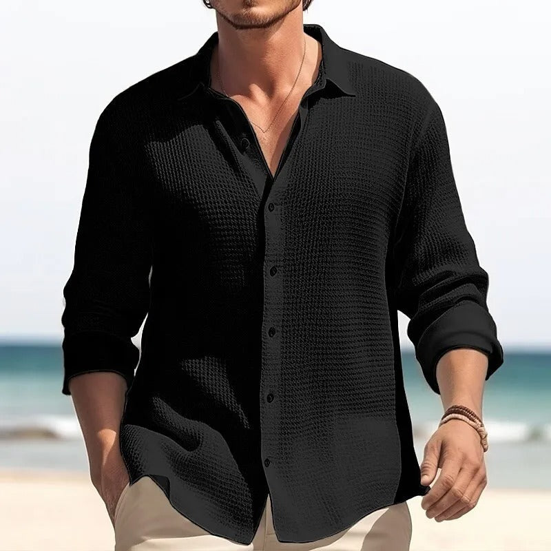 Men's Casual Lapel Long Sleeve Shirt