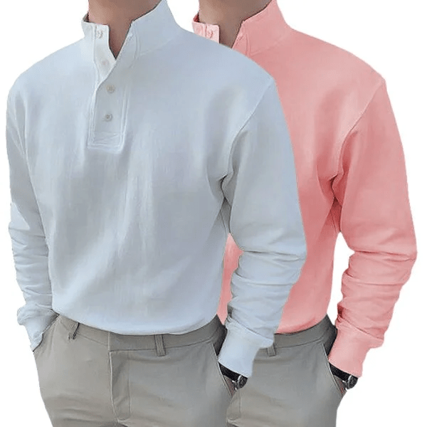 Gentleman's Stand-up Collar Long-sleeved Shirt