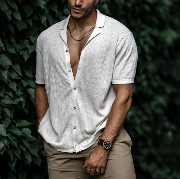 Men's Retro Casual Solid Color Top