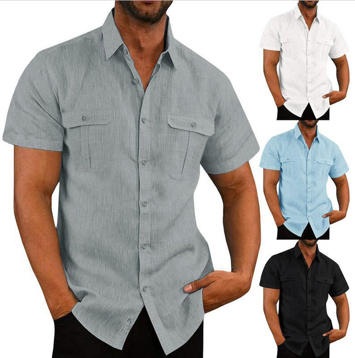 Men's Double Pocket Short Sleeve Shirt