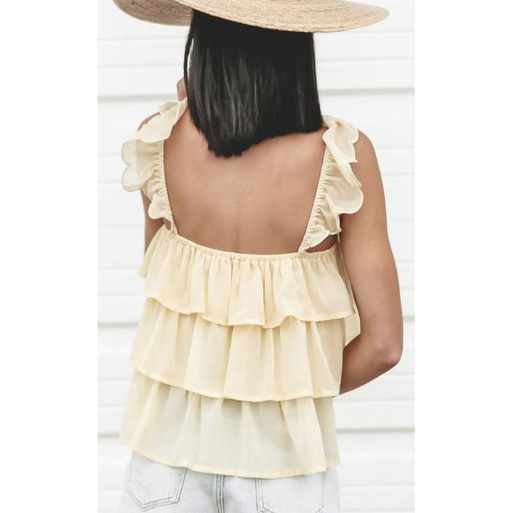 Summer New Sling Ruffle Top Vest - Clevecorner
