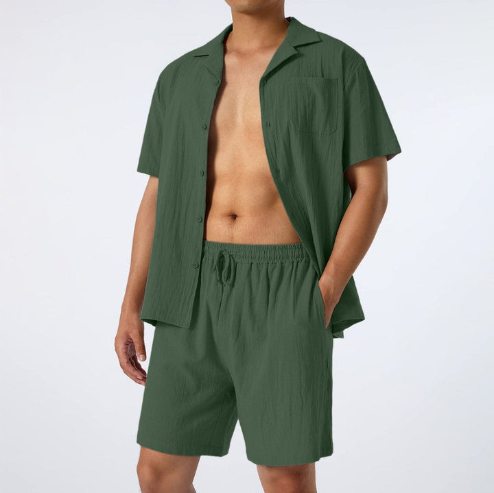 Effortlessly Stylish Men's Two-Piece Set of Loose Casual Shirts