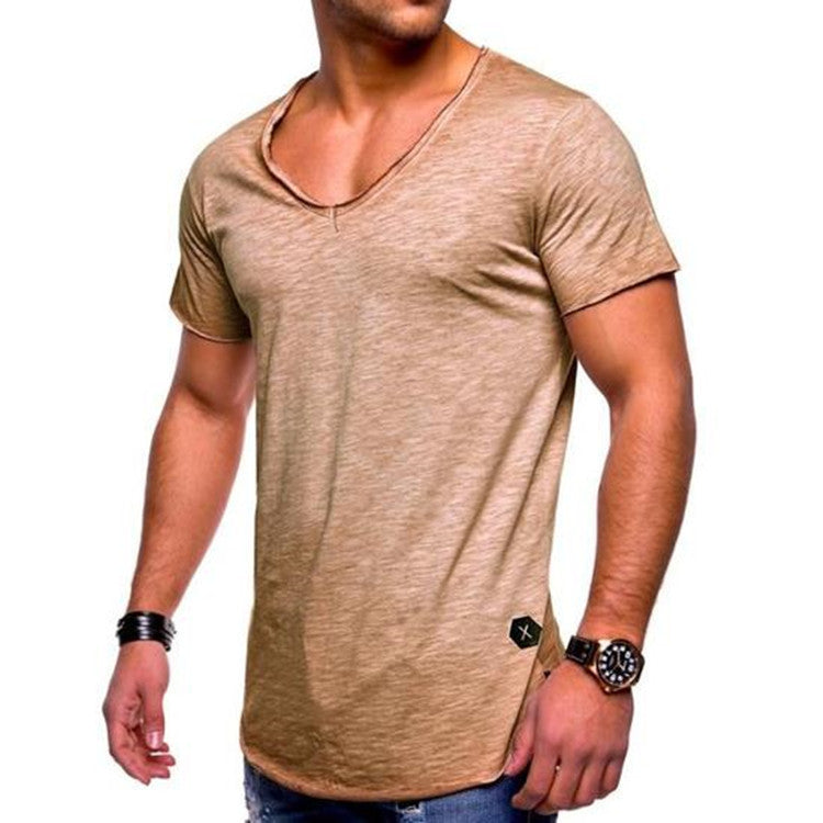 Youthful Men's V-Neck Short-Sleeved Shirt