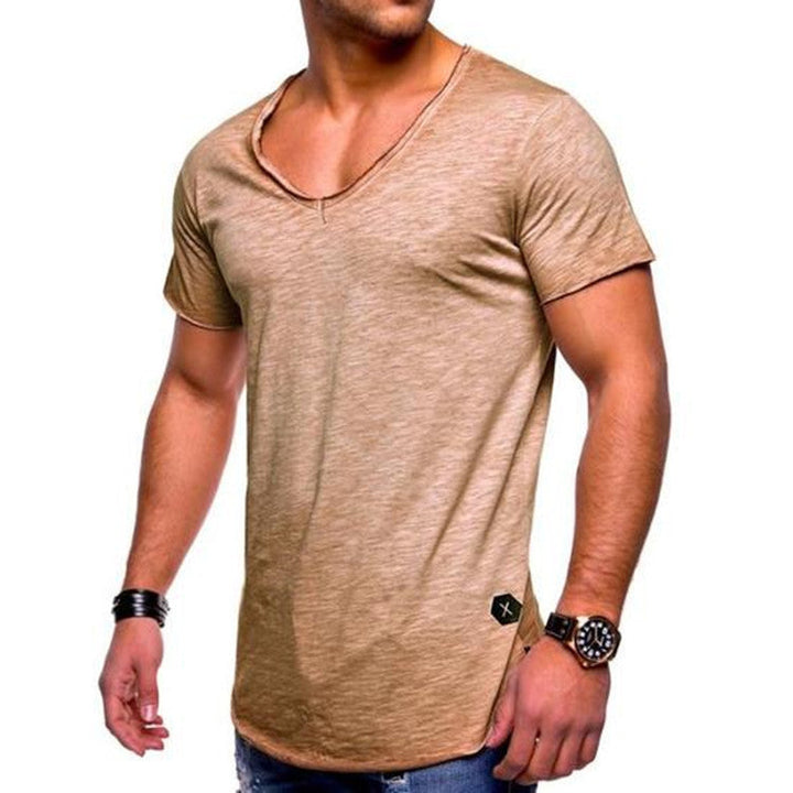 Youthful Men's V-Neck Short-Sleeved Shirt