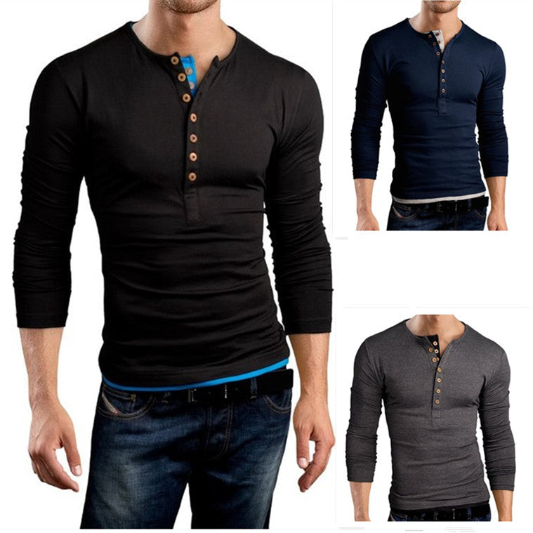 Men's Casual Henley T-Shirt