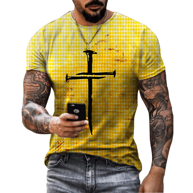 Dynamic Summer 3D Printed Hip Hop Men's Sports Tee