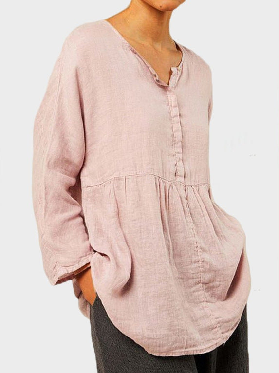 Women's Cotton Linen Casual Loose Top