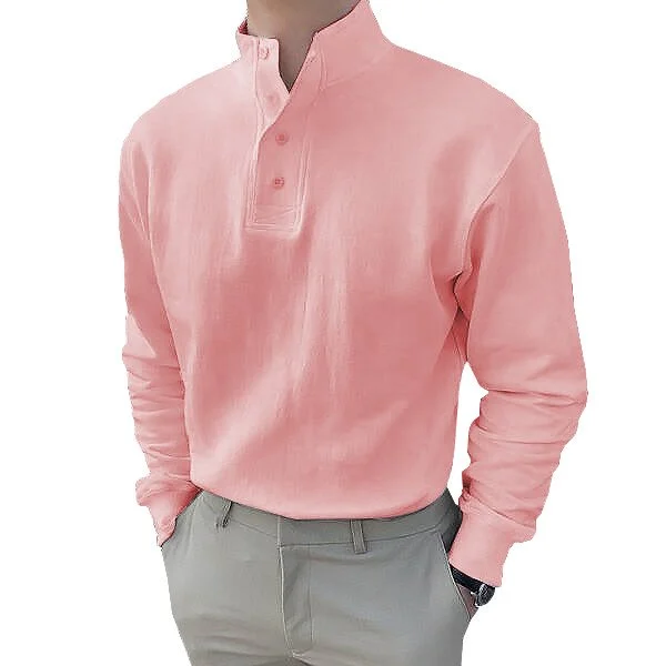 Gentleman's Stand-up Collar Long-sleeved Shirt
