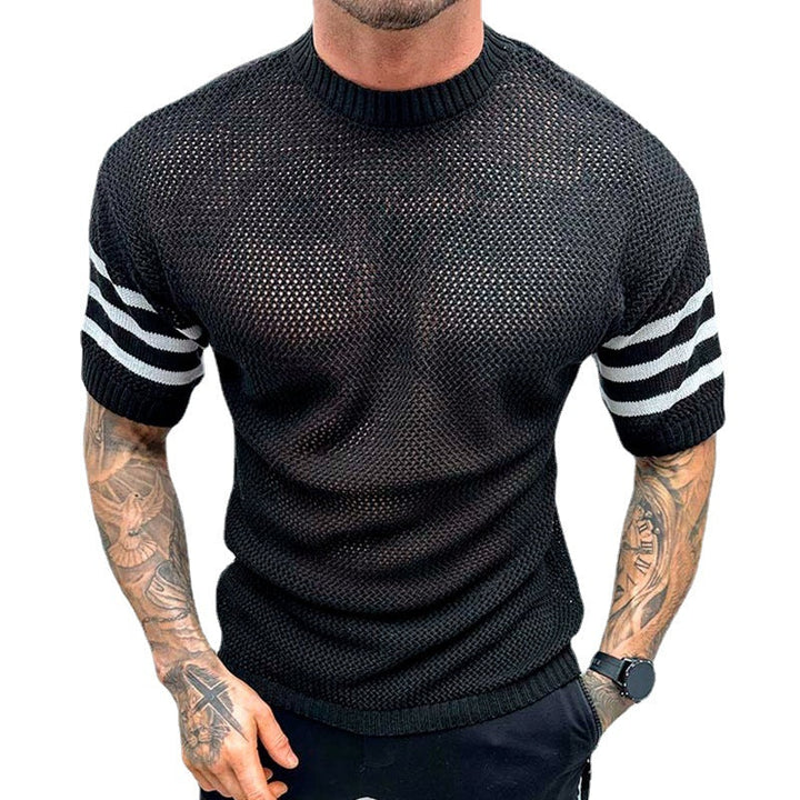 Round Neck Jacquard Hollow Sweater