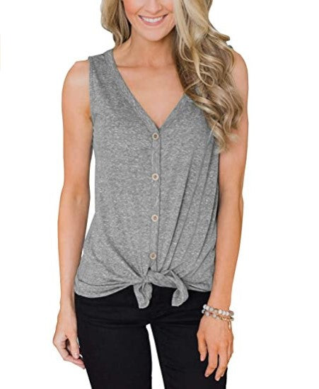 Women's V-Neck Sleeveless Bottoming Shirt Top - Clevecorner