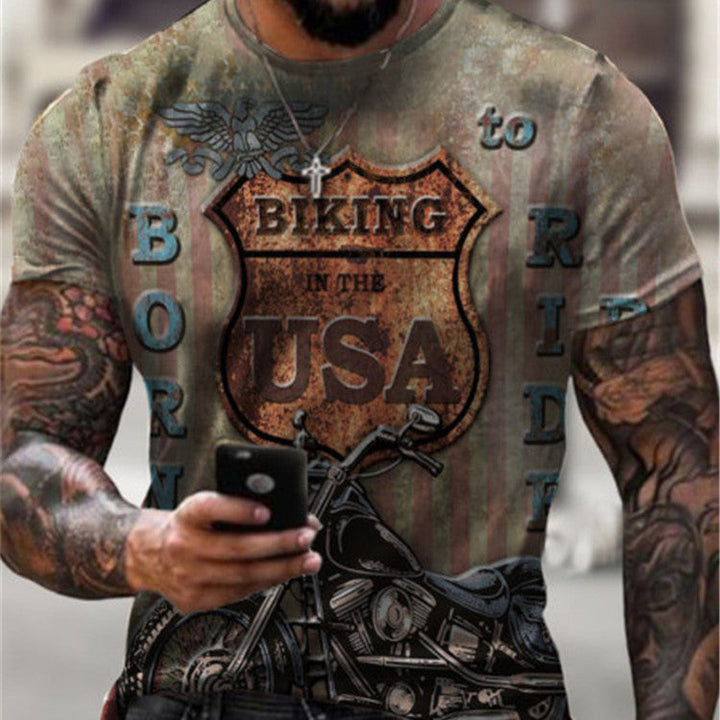 Summer Sports 3D Printed Men's Slim Fit T-Shirt: European and American Style