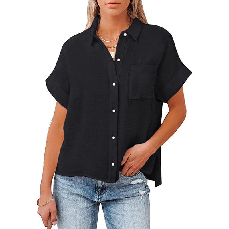 Summer Cotton Linen Short Sleeve Casual Shirt - Clevecorner