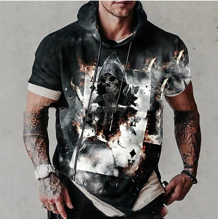 Men's Short Sleeve Printed Hoodie