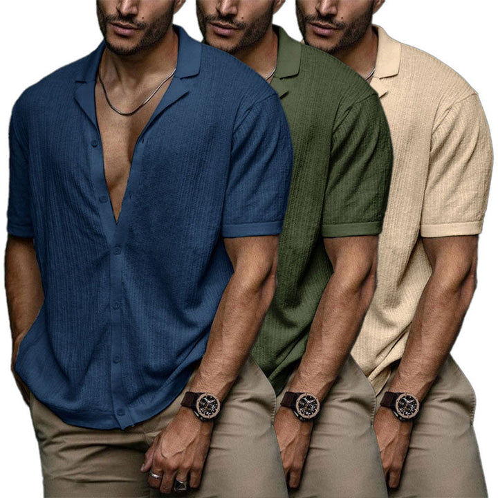 Men's Retro Casual Solid Color Top