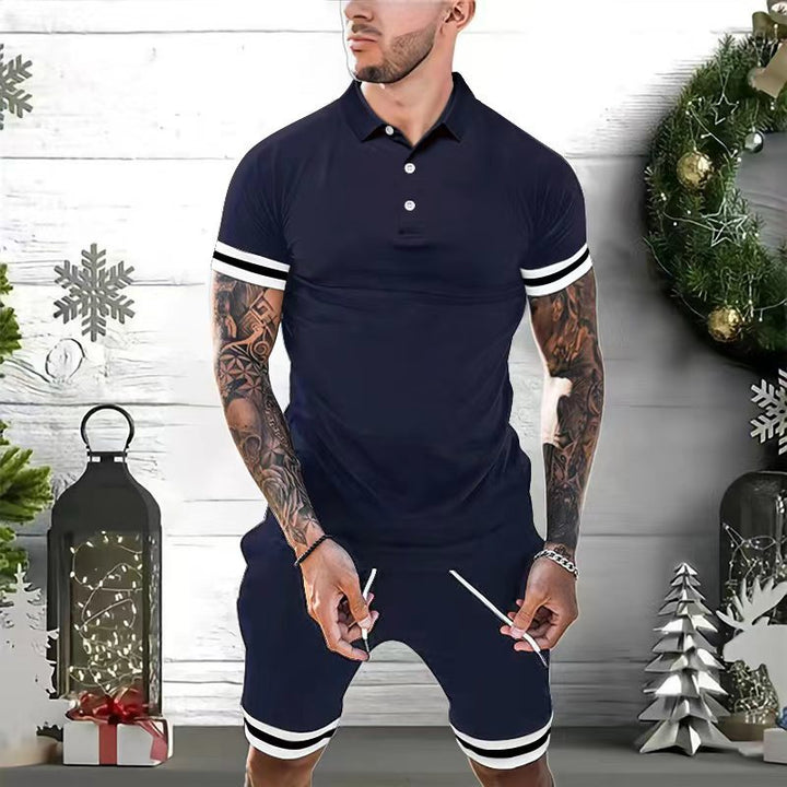 Men's Fashion Summer Short Sets: Polo Shirt and Shorts