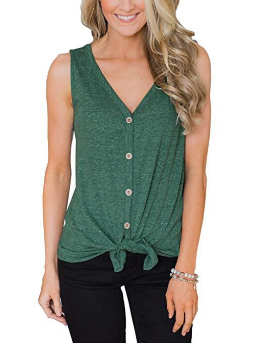 Women's V-Neck Sleeveless Bottoming Shirt Top - Clevecorner