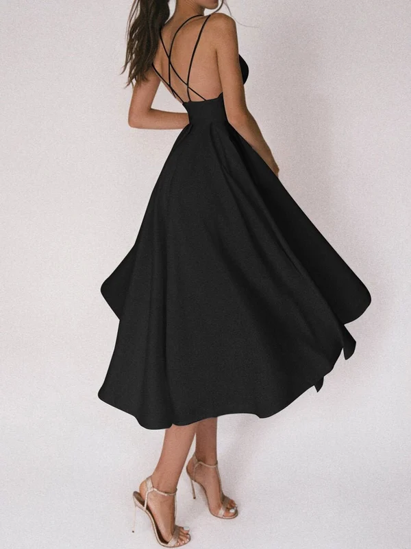 Women's Elegant Strappy Halter Dress - Clevecorner