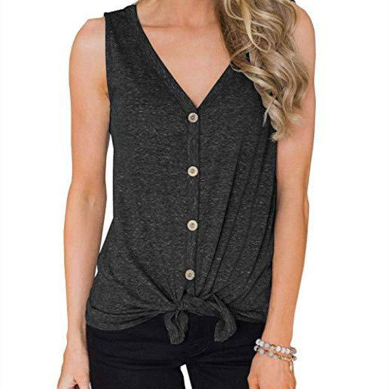 Women's V-Neck Sleeveless Bottoming Shirt Top - Clevecorner