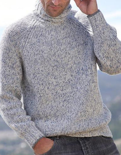 Pure Color All-matching Men's Turtleneck Fashion Sweater