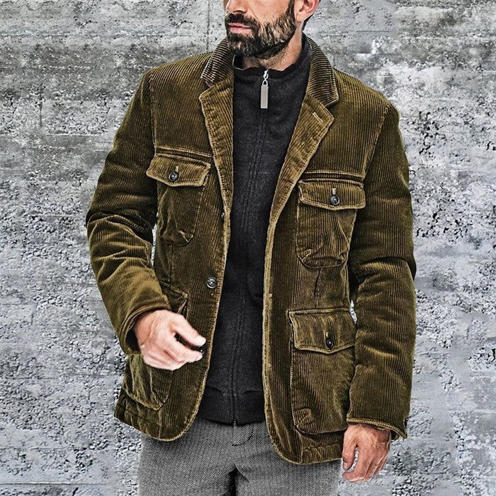 Men's Pure Color Open Lining Casual Jacket