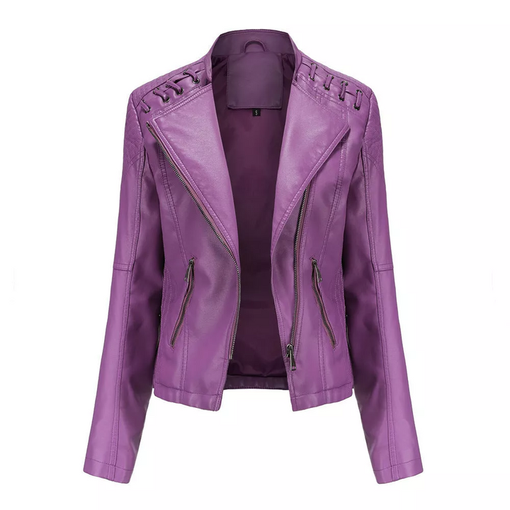 Clevecorner™ Handmade Front Zip Leather Jacket