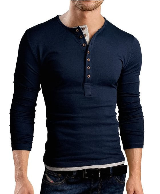 Men's Casual Henley T-Shirt