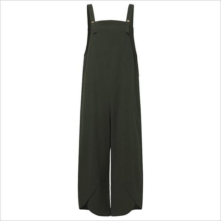 Women's Solid Color Casual Cropped Overalls - Clevecorner