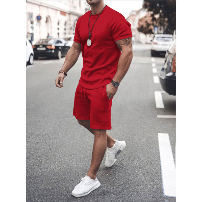 Sporty Leisure Two-Piece - Short Sleeve Shirt and Shorts Set