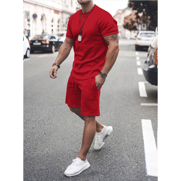 Sporty Leisure Two-Piece - Short Sleeve Shirt and Shorts Set