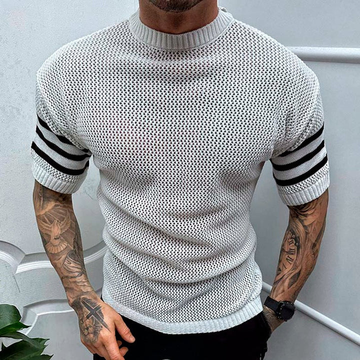Round Neck Jacquard Hollow Sweater
