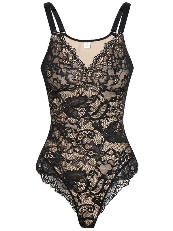 Tummy Control Shapewear Lace Backless Bodysuit