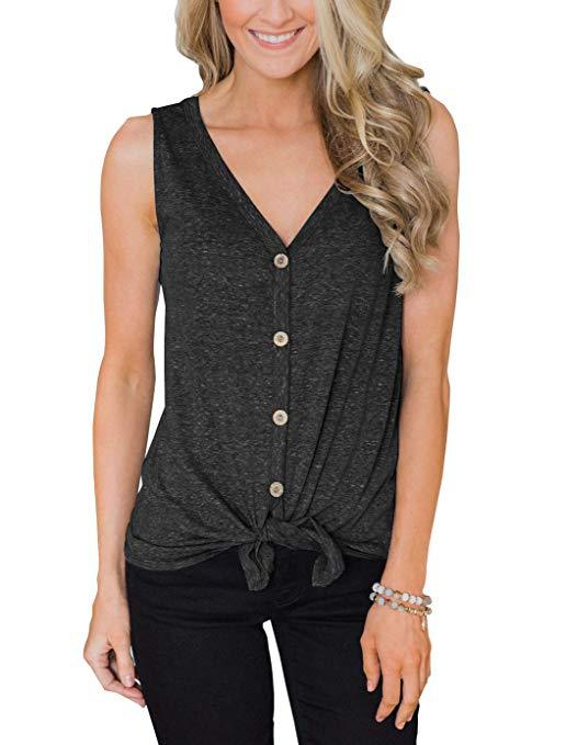 Women's V-Neck Sleeveless Bottoming Shirt Top - Clevecorner