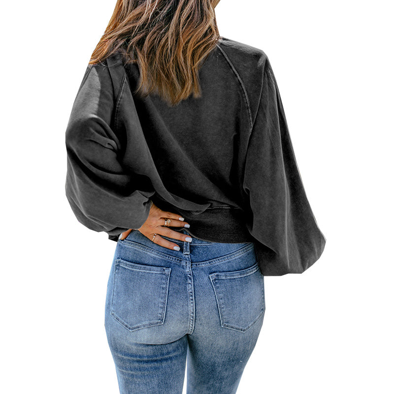 Long Sleeve V-Neck Pullover Sweatshirt