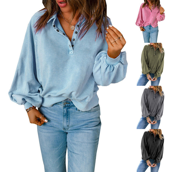 Long Sleeve V-Neck Pullover Sweatshirt