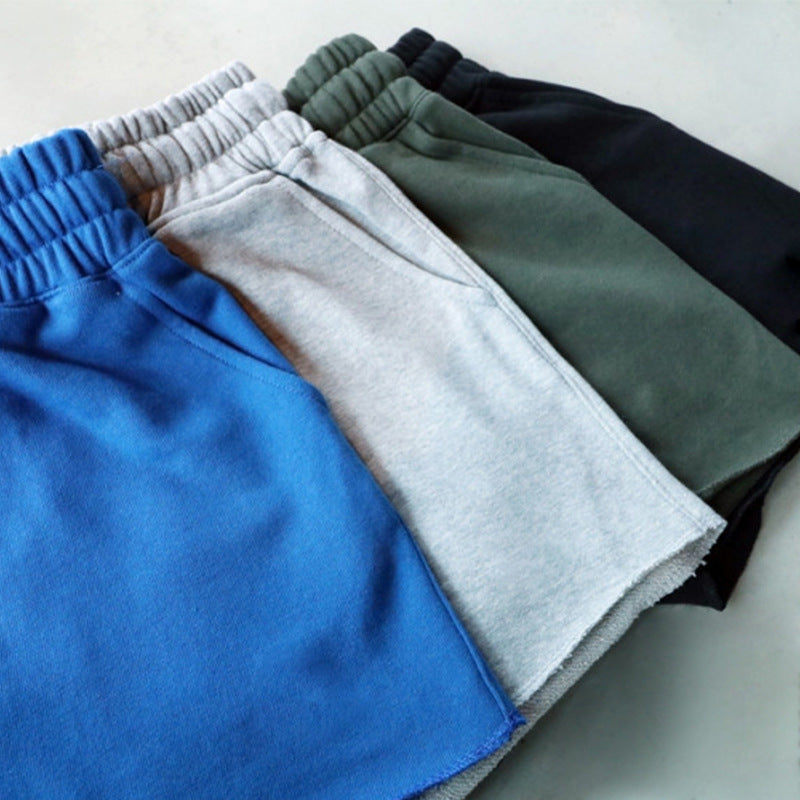 Men's Straight Leg Drawstring Casual Shorts in Solid Knit